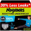 imageNinjamas Boys Bedwetting Nighttime Underwear Boys  Size SM 3870 lbs 14 Count Overnight Protection Ultra Absorbent HypoallergenicLarge