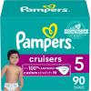 imagePampers Cruisers Diapers  Size 7 One Month Supply 88 Count Disposable Active Baby Diapers with Custom StretchSize 5
