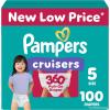 imagePampers Diapers  Cruisers 360  Size 6 104 Count Babyproof up to 100 Leakproof PullOn DiaperSize 5