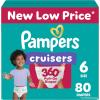 imagePampers Diapers  Cruisers 360  Size 6 104 Count Babyproof up to 100 Leakproof PullOn DiaperSize 6