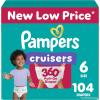 imagePampers Diapers  Cruisers 360  Size 6 104 Count Babyproof up to 100 Leakproof PullOn DiaperSize 6
