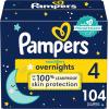 imagePampers Overnight Diapers  Swaddlers Overnights  Size 4 104 Count Disposable Baby Diaper Night Time Leak and Skin ProtectionSize 4