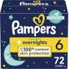 imagePampers Overnight Diapers  Swaddlers Overnights  Size 4 104 Count Disposable Baby Diaper Night Time Leak and Skin ProtectionSize 6