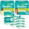 imagePampers Baby Diapers and Wipes Starter Kit  Swaddlers Disposable Diapers Sizes 1 198 Count ampamp 2 186 Count With Sensitive Water Based Wipes 12 FlipTop Packs 1008 TotalSize 1  2