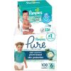 imagePampers Pure Protection Disposable Baby Diapers Size 5 132 Count with Aqua Pure Baby Wipes 6X PopTop Packs 336 CountSize 6