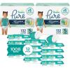 imagePampers Pure Protection Disposable Baby Diapers Size 6 2 Month Supply 2 x 108 Count with Aqua Pure Sensitive Baby Wipes 12X PopTop Packs 672 CountSize 5
