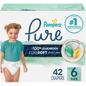 imagePampers Baby Diapers  Pure Protection  Size 7 88 Count for up to 100 Leakproof Premium Plantbased Skin ProtectionSize 6