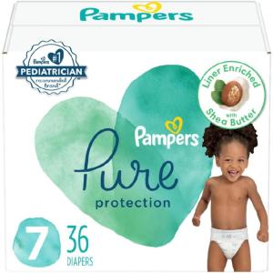 imagePampers Baby Diapers  Pure Protection  Size 7 88 Count for up to 100 Leakproof Premium Plantbased Skin ProtectionSize 7
