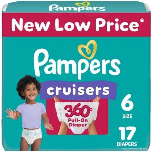 imagePampers Diapers  Cruisers 360  Size 6 104 Count Babyproof up to 100 Leakproof PullOn DiaperSize 6