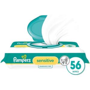 imagePampers Sensitive Baby Wipes Water Based Hypoallergenic and Unscented 8 FlipTop Packs 4 Refill Packs 1008 Wipes Total56 Count Pack of 1