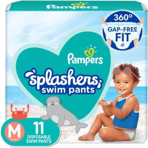 imagePampers Swim Diapers  Splashers  Size 5 17 Count GapFree Disposable Baby Swimming PantsMedium