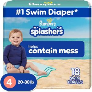 imagePampers Swim Diapers  Splashers  Size 5 17 Count GapFree Disposable Baby Swimming PantsSize 4
