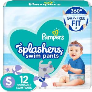 imagePampers Swim Diapers  Splashers  Size 5 17 Count GapFree Disposable Baby Swimming PantsSmall