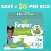 imagePampers Baby Wipes Free ampamp Gentle Hypoallergenic and Unscented Wipe 100 Plant Based PlasticFree for Babies 936 Total 12 FlipTop PacksUnscented