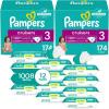 imagePampers Cruisers Disposable Baby Diapers Size 3 2 Month Supply 2 x 174 Count with Sensitive Water Based Baby Wipes 12X Multi Pack PopTop and Refill 1008 Count