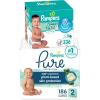 imagePampers Pure Protection Disposable Baby Diapers Size 1 198 Count with Aqua Pure Baby Wipes 6X PopTop Packs 336 CountSize 2