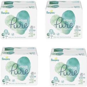 imagePampers Baby Wipes Aqua Pure 99 waterbased wipes Hypoallergenic and Unscented Baby Wipes 672 Wipes Total 12 FlipTop Packs1344 Count Pack of 1