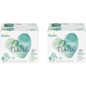 imagePampers Baby Wipes Aqua Pure 99 waterbased wipes Hypoallergenic and Unscented Baby Wipes 672 Wipes Total 12 FlipTop Packs336 Count Pack of 2