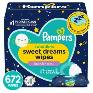 imagePampers Baby Wipes Swaddlers Sweet Dreams 12X 672 CountLavender