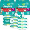 imagePampers Cruisers Disposable Baby Diapers Size 7 2 Month Supply 2 x 88 Count with Sensitive Water Based Baby Wipes 12X Multi Pack PopTop and Refill 1008 Count