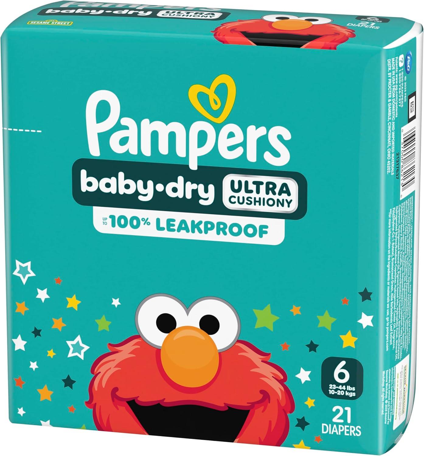 imagePampers Diapers  Baby Dry  Size 6 21 Count Absorbent Disposable Infant Diaper Packaging May VarySize 6