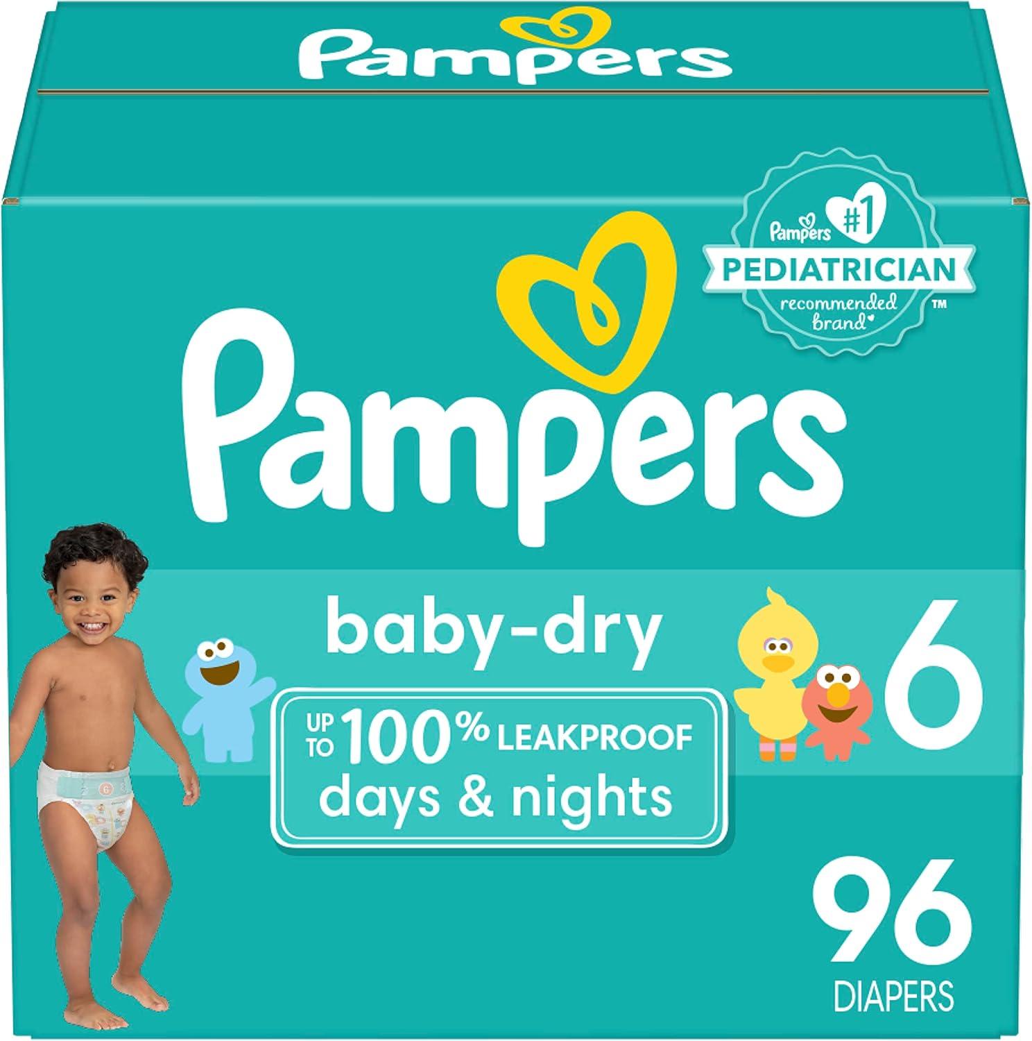 imagePampers Diapers  Baby Dry  Size 6 21 Count Absorbent Disposable Infant Diaper Packaging May VarySize 6